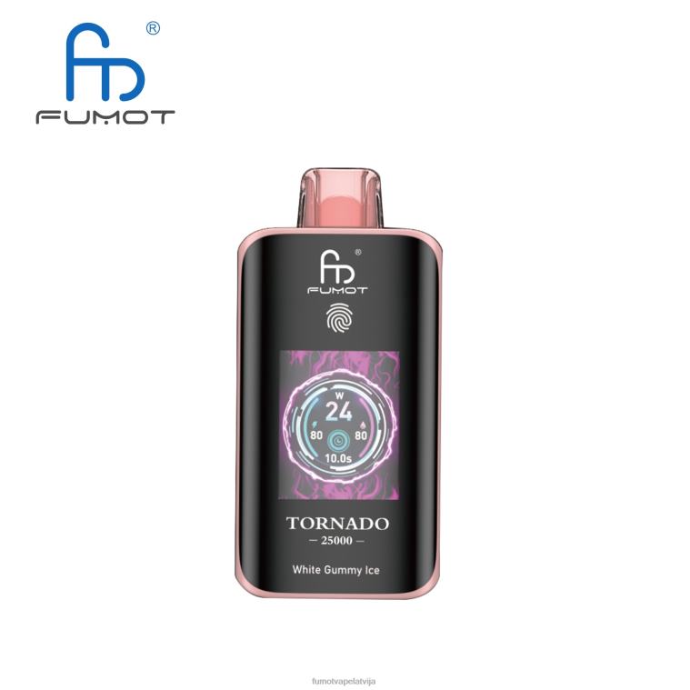 Fumot Shop | Fumot Tornado 25000 vienreizējās lietošanas vape balts gumijas ledus 204XL14