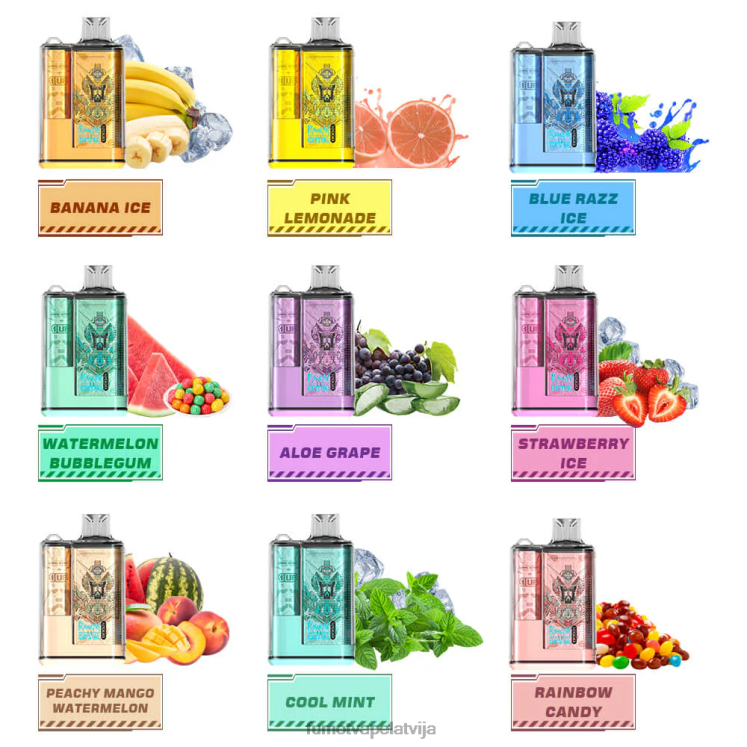 Fumot Crystal 12000 vienreizējās lietošanas tvaiku kaste - 20 ml (1 gab.) - Fumot Vape Price HZ2X2257 zils razz ledus