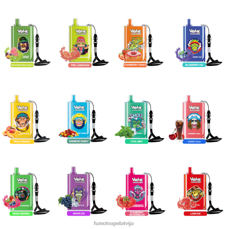 Fumot Vome Monster 10000 vienreizējās lietošanas vape pod ierīce - 20 ml (1 gab.) - Fumot Cena HZ2X2432 jauktas ogas