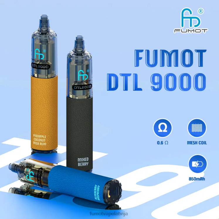 Fumot DTL vienreizējās lietošanas vape pildspalva 9000-18ml (1 gab.) - Fumot Vape Price HZ2X2377 melleņu enerģija