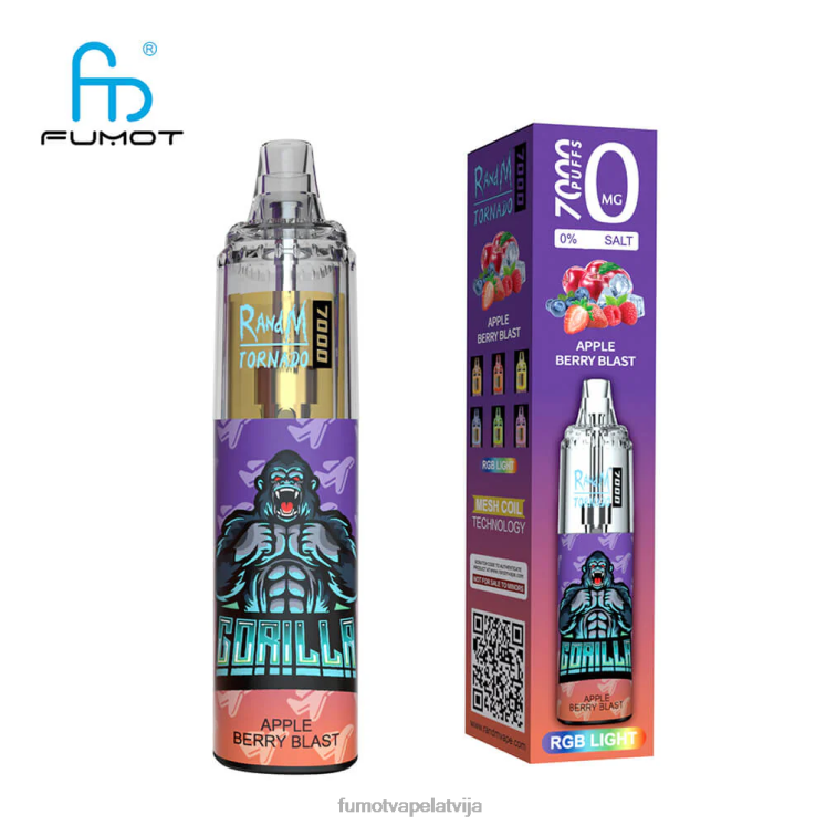 Fumot Tornado 0% 7000 vienreizējās lietošanas vape pildspalva - 14 ml (1 gab.) - Fumot Vape Flavors HZ2X2498 banānu ledus