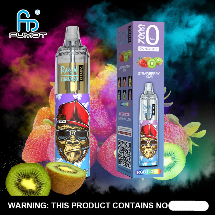 Fumot Tornado 0% 7000 vienreizējās lietošanas vape pildspalva - 14 ml (1 gab.) - Fumot Vape Flavors HZ2X2498 banānu ledus