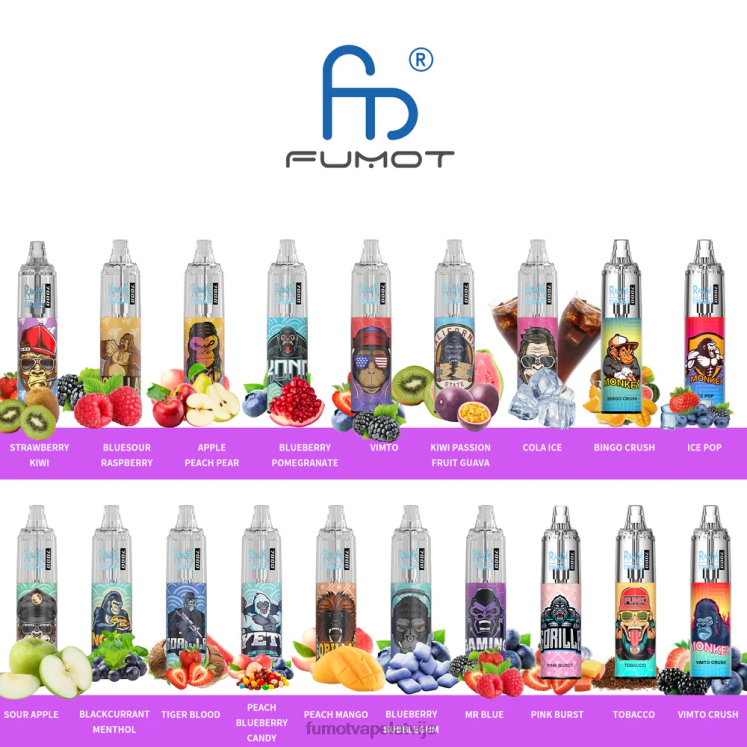 Fumot Tornado 0% 7000 vienreizējās lietošanas vape pildspalva - 14 ml (1 gab.) - Fumot Vape Flavors HZ2X2498 banānu ledus