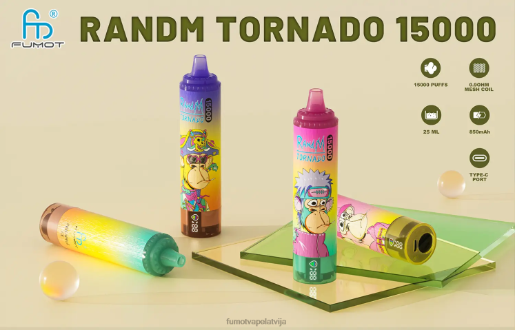 Fumot Tornado 15000 vienreizējās lietošanas vape 25ml (1 gab.) - Fumot Shop HZ2X2164 mellenes uz ledus