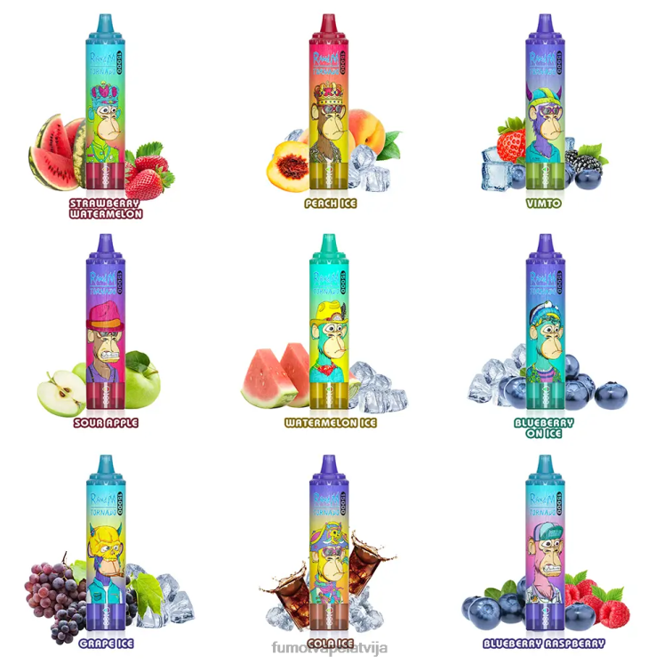 Fumot Tornado 15 000 vienreizējās lietošanas vape - 25 ml (1 gab.) - Fumot Shop HZ2X2184 zemeņu kivi