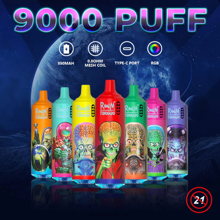 Fumot Tornado 18 ml 9000 vienreizējās lietošanas vape pildspalva (1 gab.) - Fumot Store HZ2X230 melleņu ķiršu dzērvenes