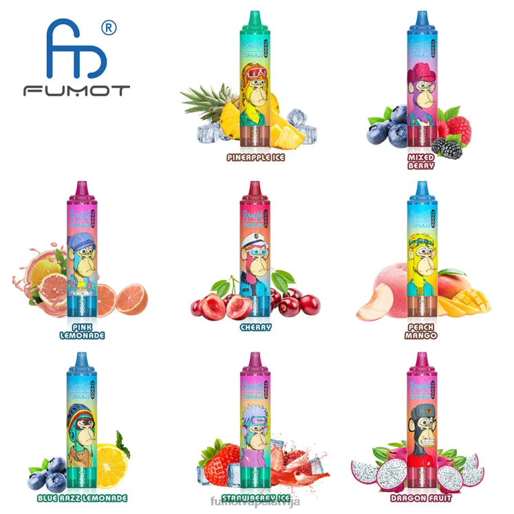Fumot Tornado 25 ml 15000 vienreizējās lietošanas vape (1 gab.) - Fumot Shop HZ2X2194 ķirsis