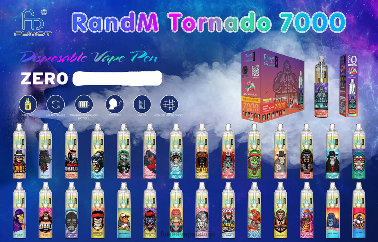 Fumot Tornado 7000 vienreizējās lietošanas vape pildspalva 0% - 14ml (1 gab.) - Fumot Vape Review HZ2X2545 vimto