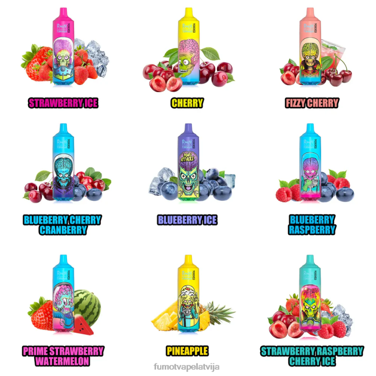 Fumot Tornado 9000 pro vienreizējās lietošanas vape - 18 ml (1 gab.) - Fumot Vape Flavors HZ2X2208 melleņu skāba aveņu