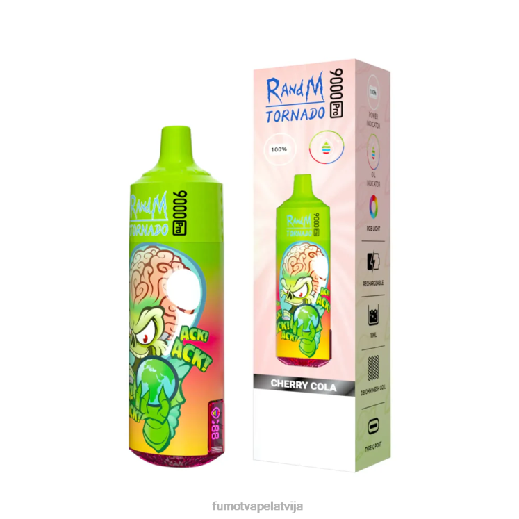 Fumot Tornado vienreizējās lietošanas vape 9000 pro - 18ml (1 gab.) - Fumot Technology HZ2X2249 zemeņu arbūzu burbulis