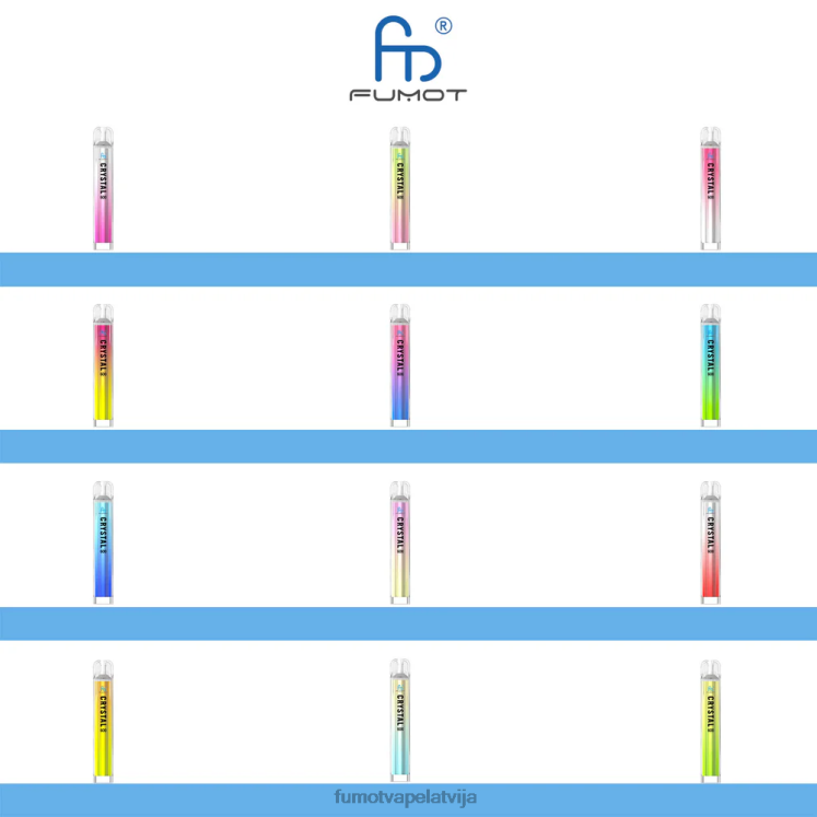 Fumot Crystal 2ml (3 gab. komplekts) vienreizējās lietošanas vape - atbilst 600 tpd - Fumot Shop HZ2X2384 dr. zils