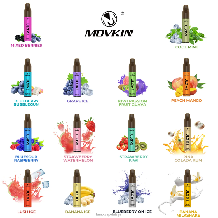 Fumot Movkin Ulax 6800 vienreizējās lietošanas vape, keramikas spole - 8ml (1 gab.) - Fumot Vape Price HZ2X2317 banānu piena kokteilis