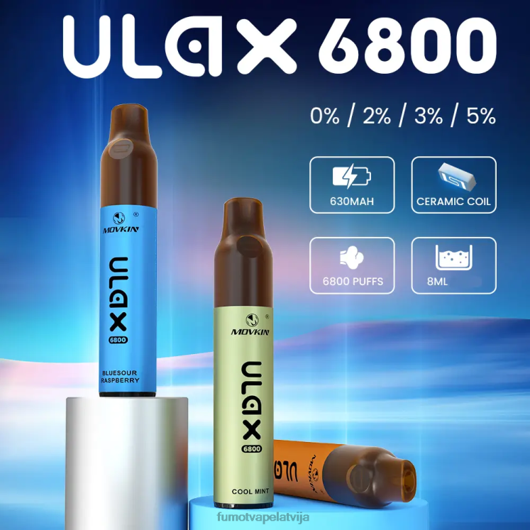 Fumot Movkin Ulax 6800 vienreizējās lietošanas vape, keramikas spole - 8ml (1 gab.) - Fumot Vape Price HZ2X2317 banānu piena kokteilis