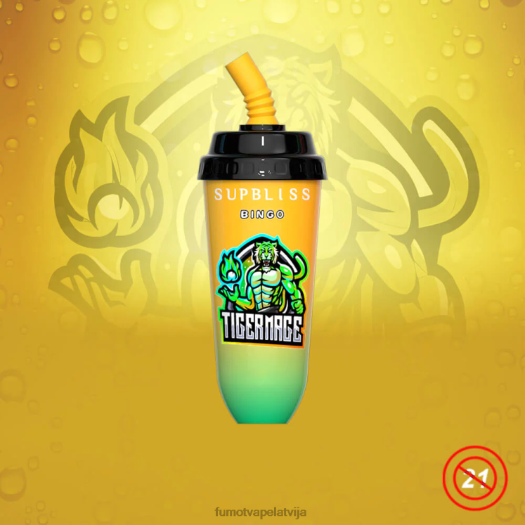 Fumot Supbliss Bingo 16 ml 8000 vienreizējās lietošanas vape pod ierīce (1 gab.) - Fumot Technology HZ2X2409 zemeņu mango