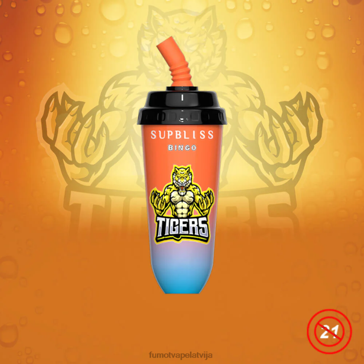 Fumot Supbliss Bingo 16 ml 8000 vienreizējās lietošanas vape pod ierīce (1 gab.) - Fumot Technology HZ2X2409 zemeņu mango