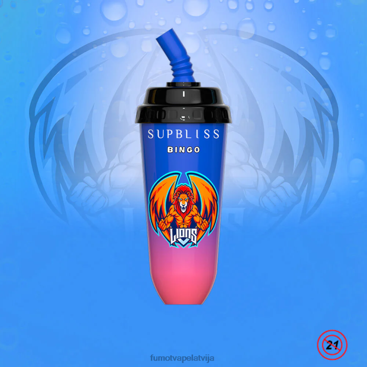 Fumot Supbliss Bingo 16 ml 8000 vienreizējās lietošanas vape pod ierīce (1 gab.) - Fumot Technology HZ2X2409 zemeņu mango