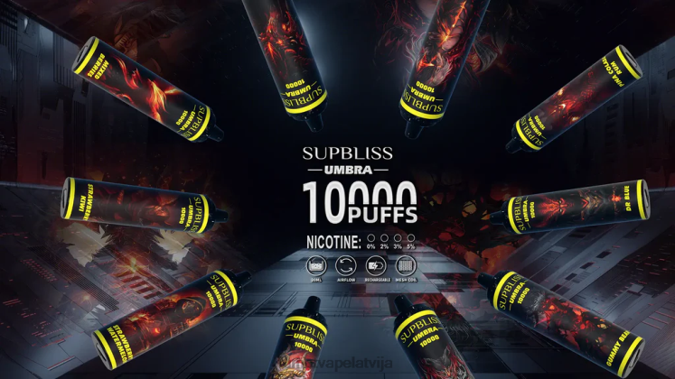 Fumot Supbliss Umbra 10000 (1 gab.) vienreizējās lietošanas vape pildspalva - 20ml - Fumot Technology HZ2X2479 jauktas ogas